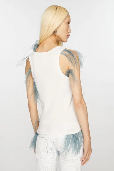 Acne Studios Feather-detailing Ribbed Tank Top In Brown