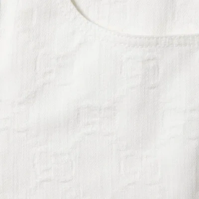 Gucci Bermuda Gg Jacquard Denim Shorts In White