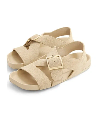 Loewe Ease Leather Sandals In Neutral