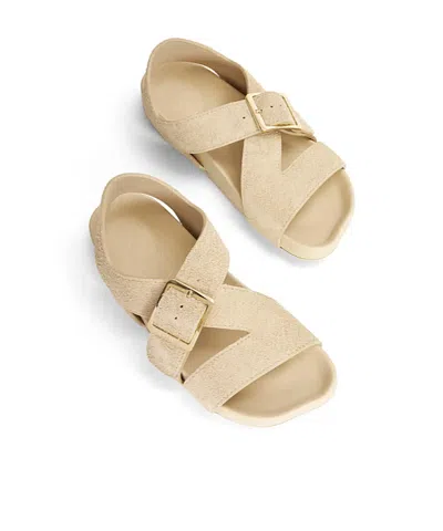 Loewe Ease Leather Sandals In Neutral