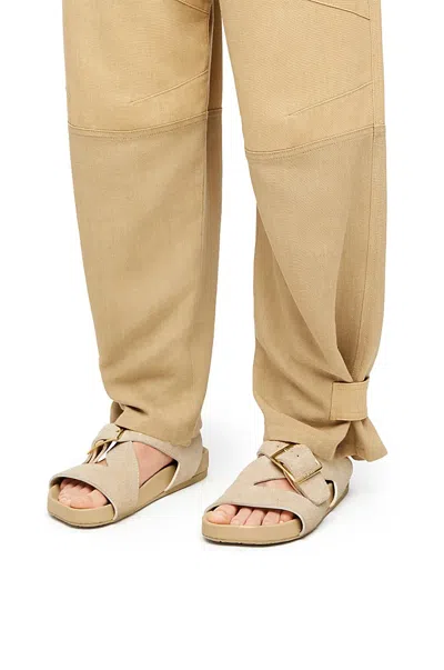 Loewe Ease Leather Sandals In Neutral