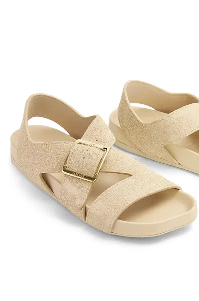 Loewe Ease Leather Sandals In Neutral