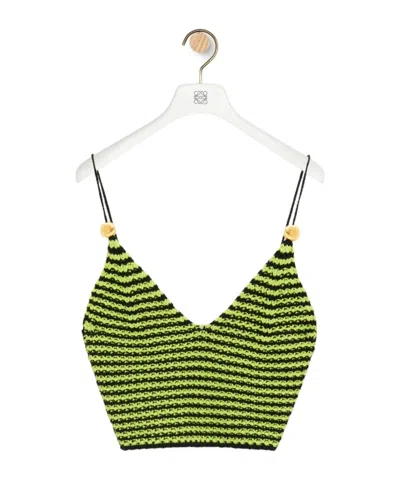 Loewe Strappy Top In Cotton Blend In Green