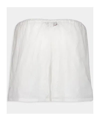Gucci Embroidered Cotton Shorts In White