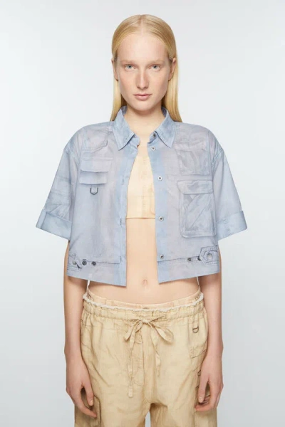 Acne Studios Button-up Shirt Printed In Blue