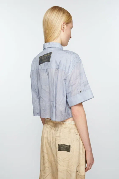 Acne Studios Button-up Shirt Printed In Blue
