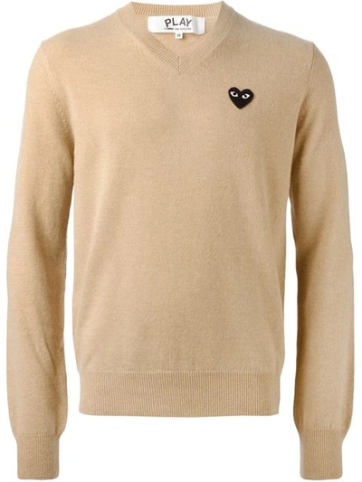 Comme Des Garçons Play Heart Logo V-neck Sweater