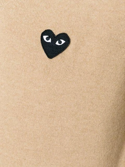 Shop Comme Des Garçons Play Heart Logo V-neck Sweater