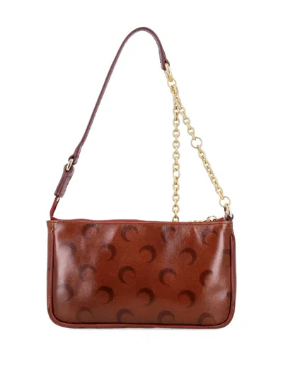 Marine Serre Moon Strike Bauletto Bag In Brown