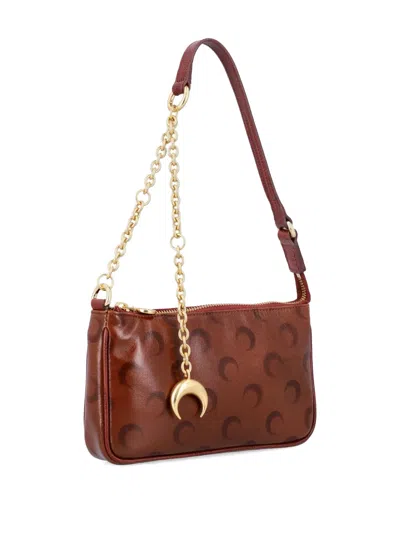 Marine Serre Moon Strike Bauletto Bag In Brown