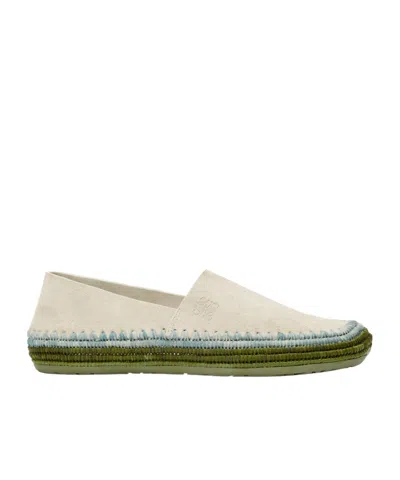 Loewe Rio Suede Espadrilles In Light Gray