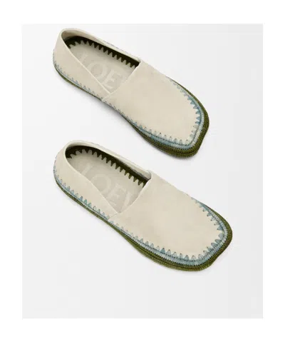Loewe Rio Suede Espadrilles In Light Gray