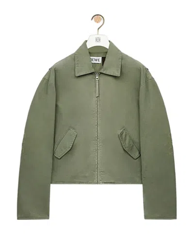 Loewe Anagram Jacket In Cotton In Sage