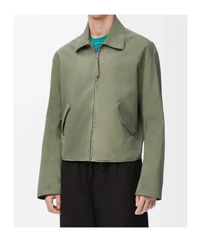 Loewe Anagram Jacket In Cotton In Sage