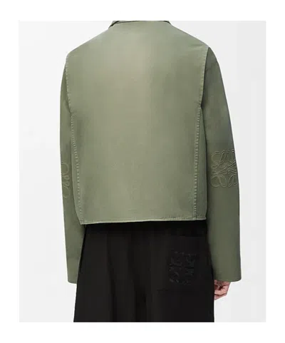 Loewe Anagram Jacket In Cotton In Sage