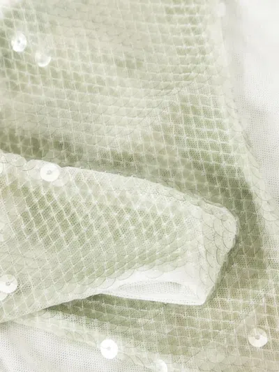 Prada Sequined Tulle Panties In Light Green