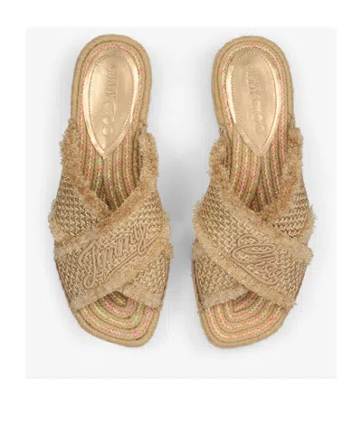 Jimmy Choo Aciel Woven Flat Sandals In Multicolor