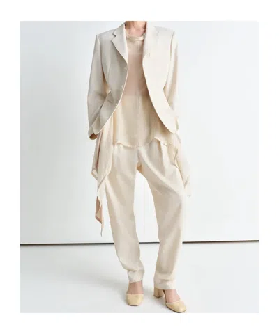 Lemaire Single-breasted Fitted Tailored Jacket In White