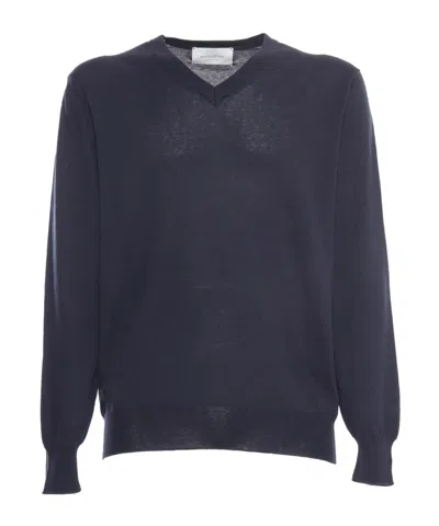 Ballantyne V Neck Pullover In Blue