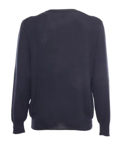 Ballantyne V Neck Pullover In Blue