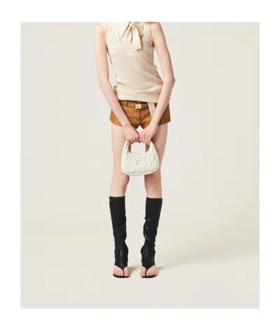 Miu Miu Single-handle Handbag In White