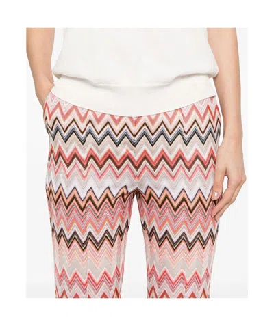Missoni Flared Zigzag Pattern Trousers With Soft Texture In Multi-color