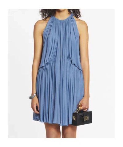 Lanvin Pleated Dress In Light Smoky Blue
