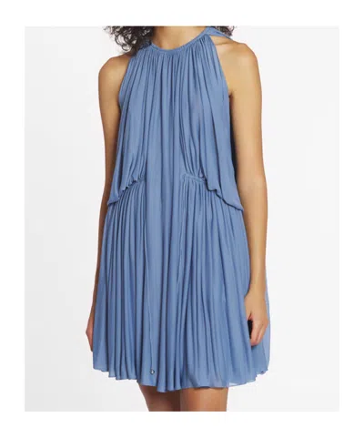 Lanvin Pleated Dress In Light Smoky Blue