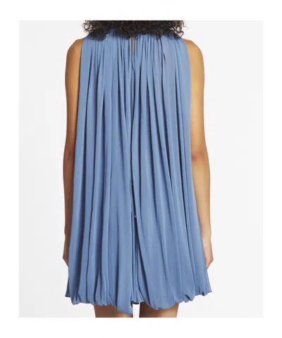 Lanvin Pleated Dress In Light Smoky Blue