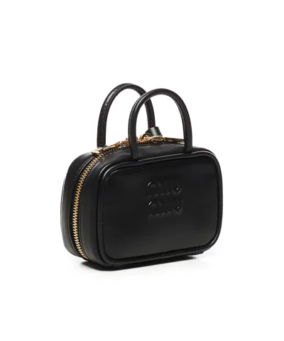 Miu Miu Double Handle Key Bag In Black