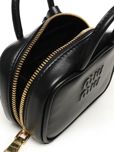 Miu Miu Double Handle Key Bag In Black
