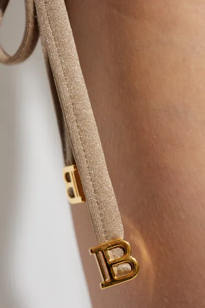 Balmain Two Piece String Bikini Swimsuit In Nude
