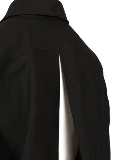Loewe Drawstring Open-back Blouson Blouse In Black