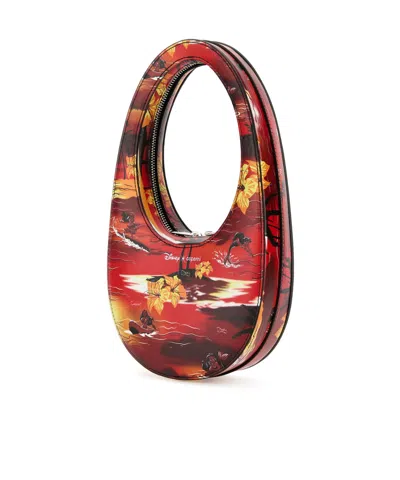 Coperni Mini Tropical Swipe Printed Synthetic Leather Handbag In Red