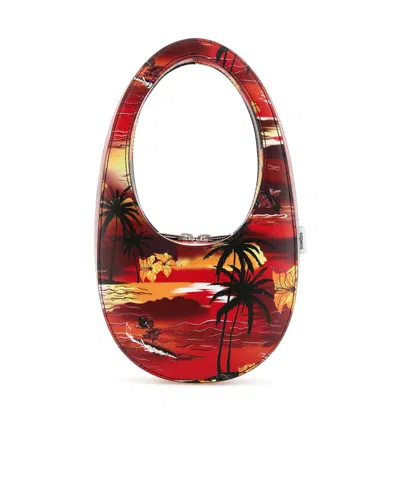 Coperni Mini Tropical Swipe Printed Synthetic Leather Handbag In Red