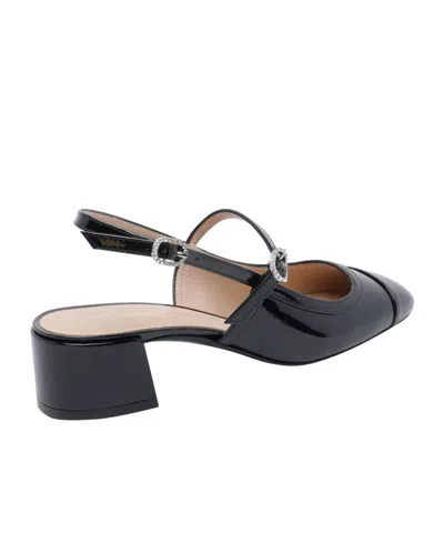 Stuart Weitzman Kenna Block Slingback 45 In Black