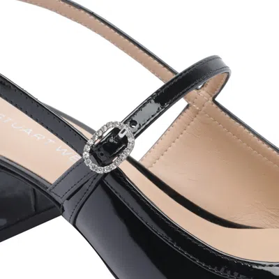 Stuart Weitzman Kenna Block Slingback 45 In Black