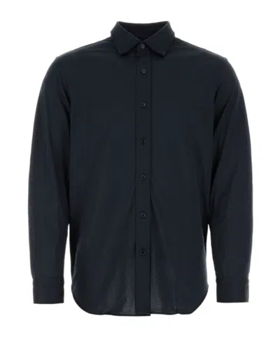 Brioni Midnight Blue Cotton Shirt In Blue