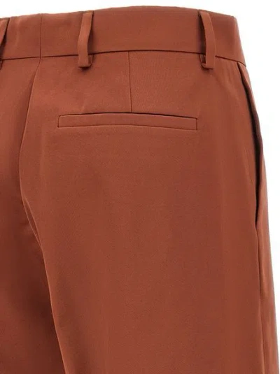 Dries Van Noten High Waist Wide Leg Trousers With Back Pockets In Red