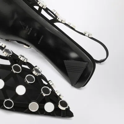 Attico 10mm Grid Suede Ballerina Flats In Black