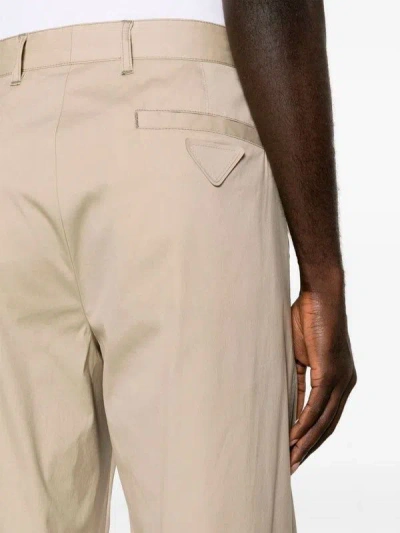 Prada Belt-loop Casual Pants In Neutral
