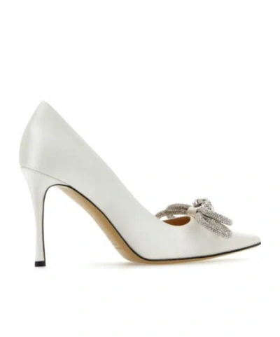 Machmach Mach  Mach Double Bow Pointed Toe Pumps In White