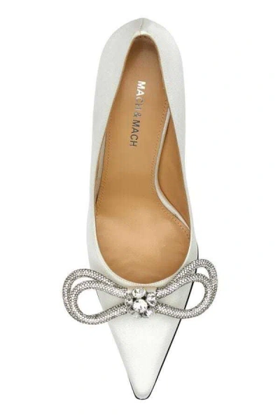 Machmach Mach  Mach Double Bow Pointed Toe Pumps In White