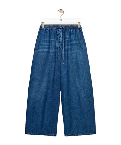 Loewe Crop Denim Pants In Light Blue