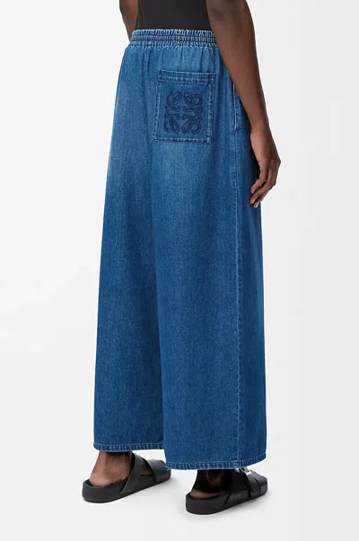 Loewe Crop Denim Pants In Light Blue