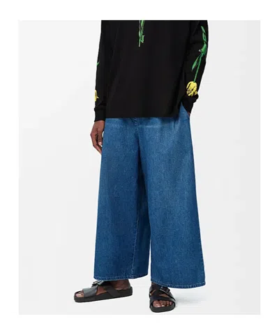 Loewe Crop Denim Pants In Light Blue