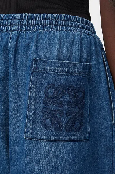 Loewe Crop Denim Pants In Light Blue