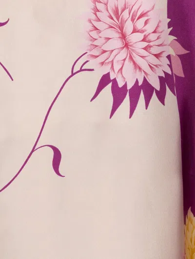 La Doublej Make An Exit Floral Wide Sleeve Silk Top In Multi-color