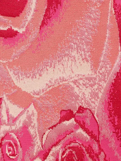 Roberto Cavalli Mini Dress With Garden Rose Print In Rosa