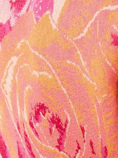 Roberto Cavalli Mini Dress With Garden Rose Print In Rosa